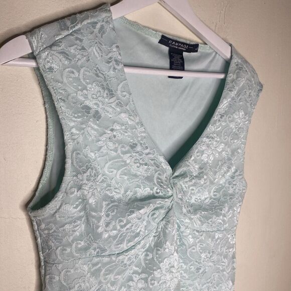 Rampage Mint Green Blue Lace Blouse Top Size Large Y2k - Picture 3 of 7